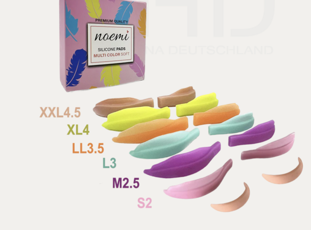 Noemi &ndash; Multi Color Soft Silicone Pads (7 paar)