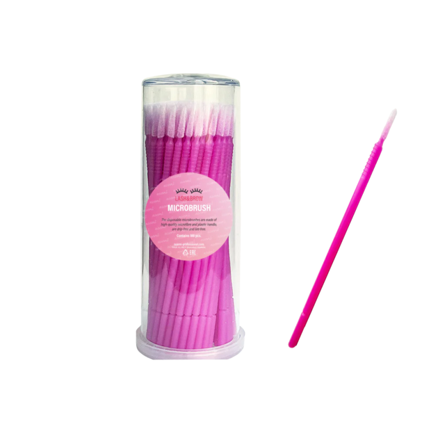 Noemi &ndash; Microbrush Brush (100 stuks, roze &ndash; LONG tip